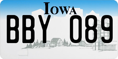 IA license plate BBY089