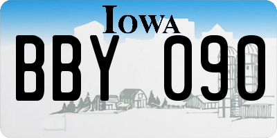 IA license plate BBY090