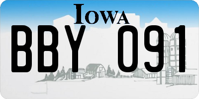 IA license plate BBY091