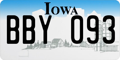 IA license plate BBY093