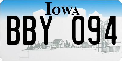 IA license plate BBY094