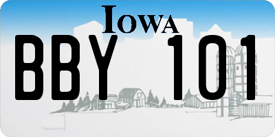 IA license plate BBY101