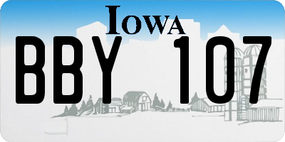 IA license plate BBY107
