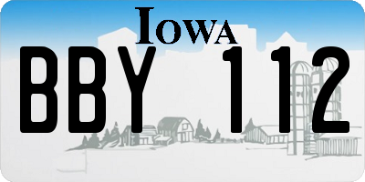 IA license plate BBY112