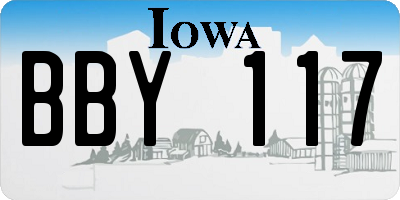 IA license plate BBY117