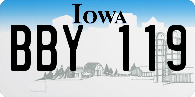 IA license plate BBY119