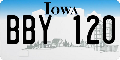 IA license plate BBY120
