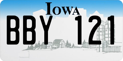 IA license plate BBY121