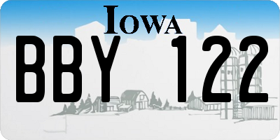 IA license plate BBY122