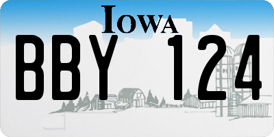 IA license plate BBY124