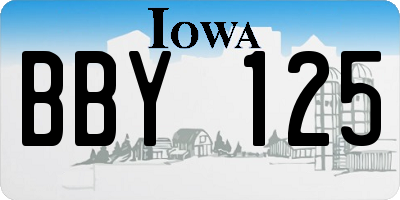 IA license plate BBY125