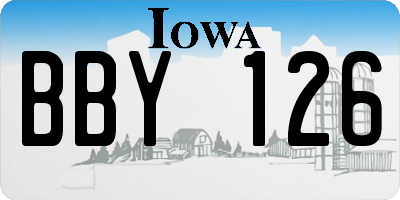 IA license plate BBY126