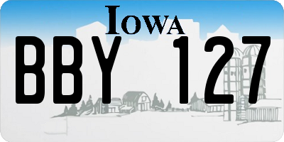 IA license plate BBY127