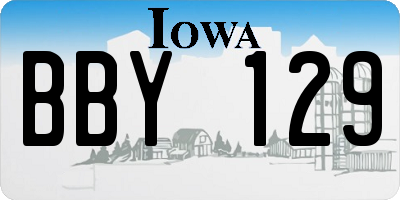 IA license plate BBY129