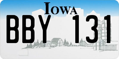 IA license plate BBY131