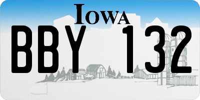 IA license plate BBY132