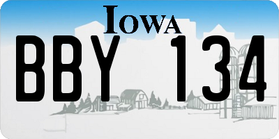 IA license plate BBY134