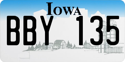IA license plate BBY135
