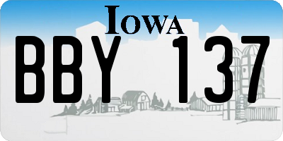 IA license plate BBY137