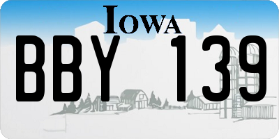 IA license plate BBY139