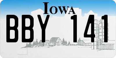 IA license plate BBY141