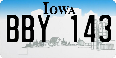 IA license plate BBY143