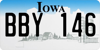 IA license plate BBY146