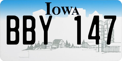 IA license plate BBY147