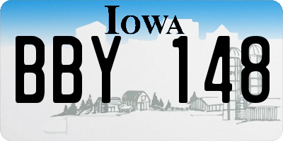 IA license plate BBY148