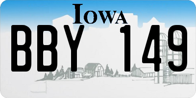 IA license plate BBY149