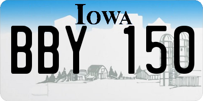 IA license plate BBY150