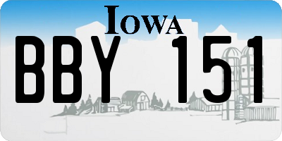 IA license plate BBY151