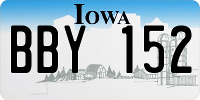 IA license plate BBY152