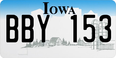 IA license plate BBY153