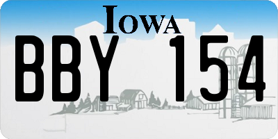 IA license plate BBY154
