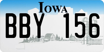 IA license plate BBY156