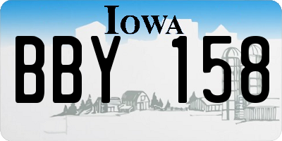 IA license plate BBY158