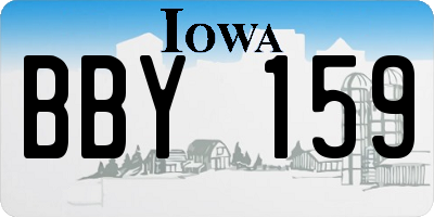 IA license plate BBY159