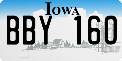 IA license plate BBY160