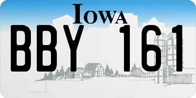IA license plate BBY161
