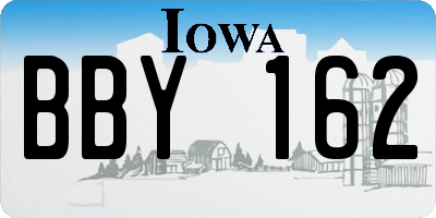 IA license plate BBY162