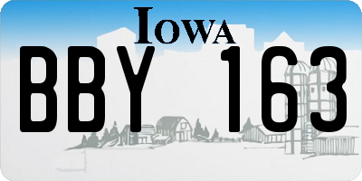 IA license plate BBY163
