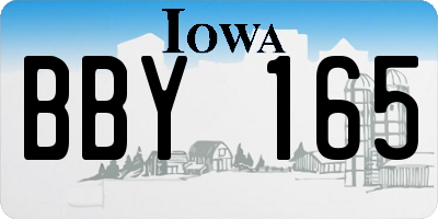 IA license plate BBY165
