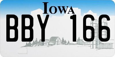 IA license plate BBY166