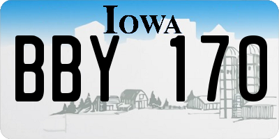 IA license plate BBY170