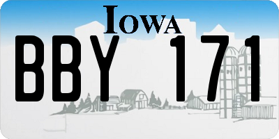 IA license plate BBY171