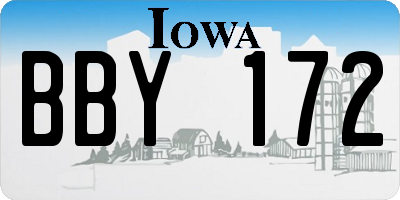 IA license plate BBY172
