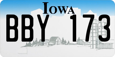 IA license plate BBY173