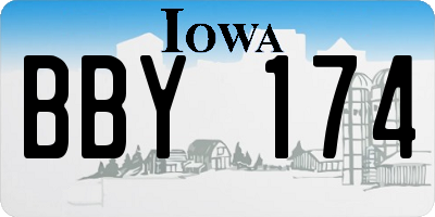 IA license plate BBY174