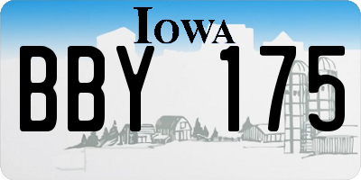 IA license plate BBY175